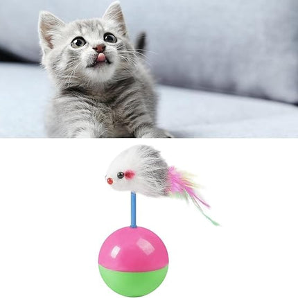 Cat Toy Cat Interactive Cat Toy Tumbler with Mouse and Feather