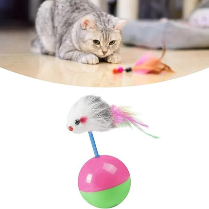 Cat Toy Cat Interactive Cat Toy Tumbler with Mouse and Feather