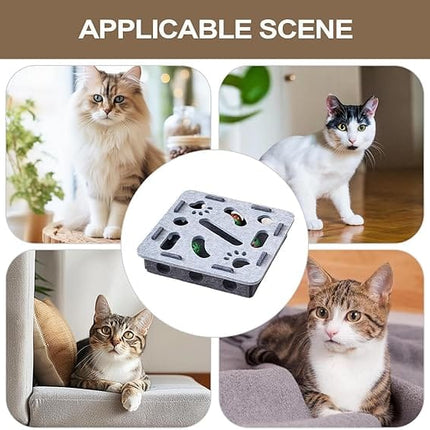 Cat Toy Cat Interactive Felt Cat Puzzle Box  Seek And Find Toy with Bell Ball