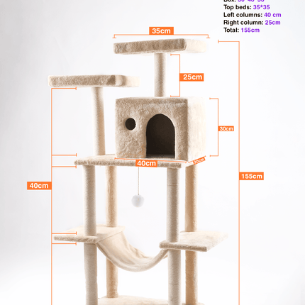 Cat Tree Cat Cat Tree Platform With Indoor Scratches And Posts Large