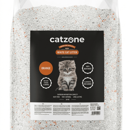 CAT ZONE Cat Catzone Orange Scented White Bentonite Cat Litter 20kg