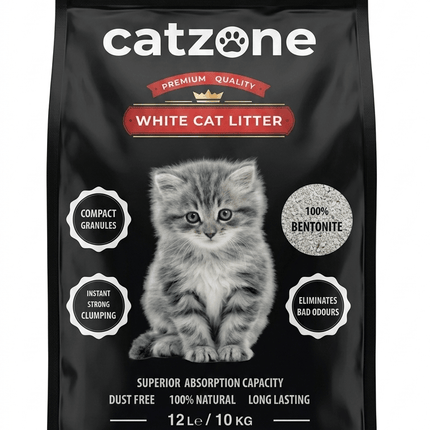CAT ZONE Cat Catzone Premium White Bentonite Cat Litter 10kg