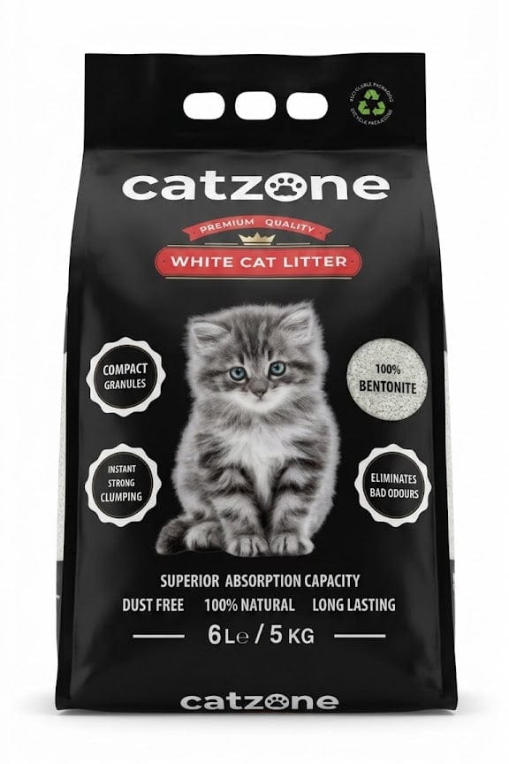 CAT ZONE Cat Catzone Premium White Bentonite Cat Litter 5kg