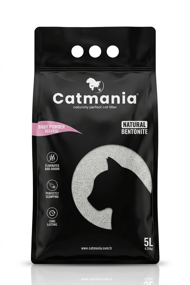 Catmania Cat Litter Catmania Natural Bentonite Cat Litter  Baby Powder Scent 5L / 4.25kg