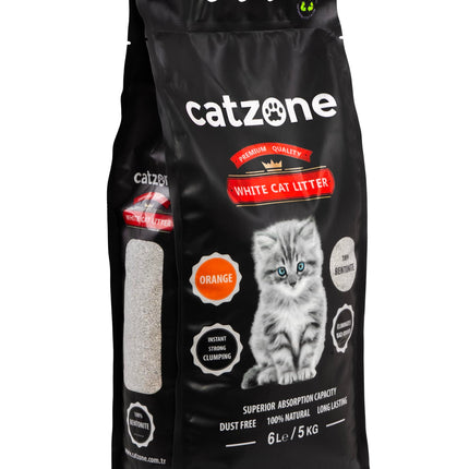catzone Cat Litter Catzone White Bentonite Clumping Cat Litter Orange Scent 5 kg