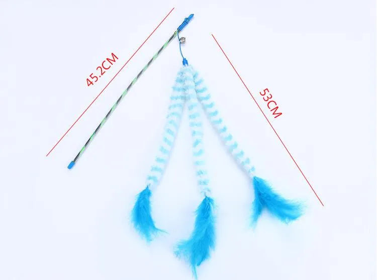 Feather toy for cats with bells