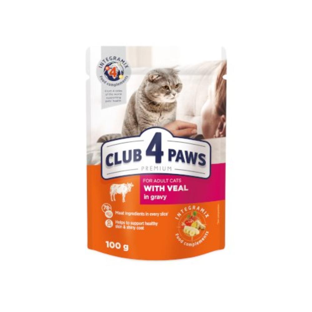 Club 4 Paws Wet Food with Veal in Jelly for Adult Cats 100 gr