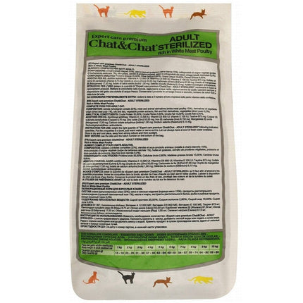 Chat and Chat Cat Chat and Chat Dry Food with Sterilized Adult Cats 900gr