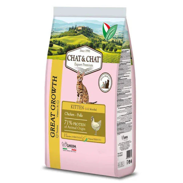 Chat & Chat cat Chat & Chat Expert Care Premium Kitten Cat Food With Chicken & Peas 14g
