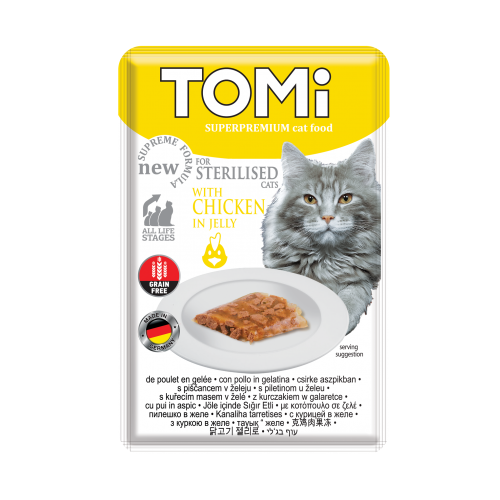 Tomi Wet Food with Chicken in Jelly for Sterilized Cats 85 gr