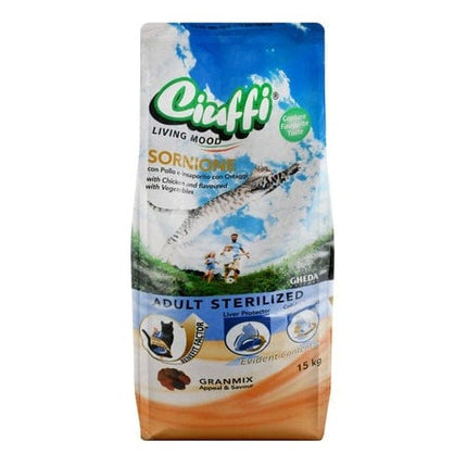Ciuffi Cat Ciuffi Dry Food with Chicken and Vegetables for Sterilized Adult Cats 15 kg