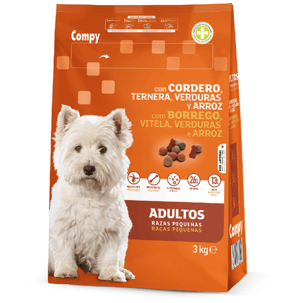 compy Dog Compy Dry Food with meet and Vegetables for Small Breed Adult Dogs 3 kg