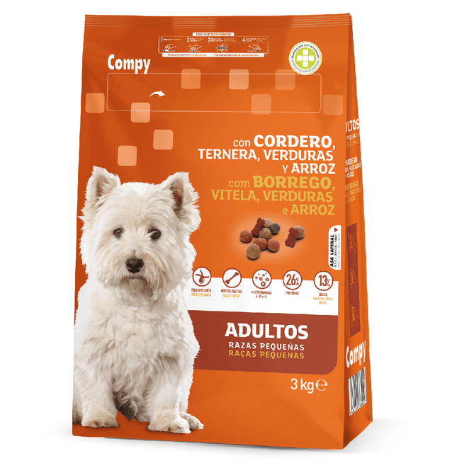 compy Dog Compy Dry Food with meet and Vegetables for Small Breed Adult Dogs 3 kg