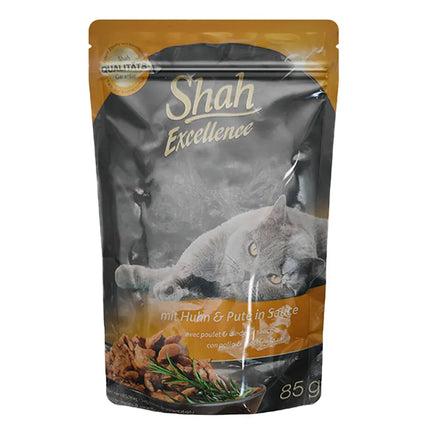 Coshida Cat Shah Excellence Wet Food with Chicken and Turkey in Sauce for Adult Cats 85 gr