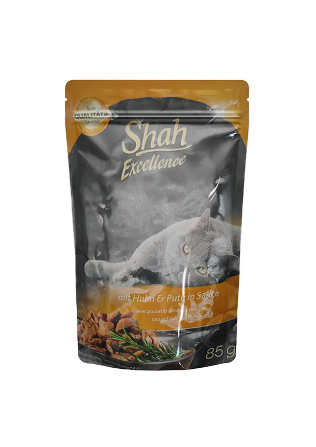 Coshida Cat Shah Excellence Wet Food with Chicken and Turkey in Sauce for Adult Cats 85 gr