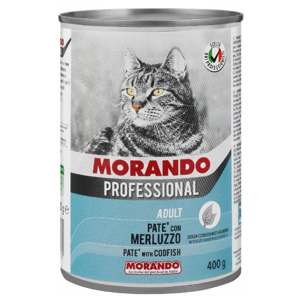 Morando Professional Pate with Codfish for Adult Cats 400 gr