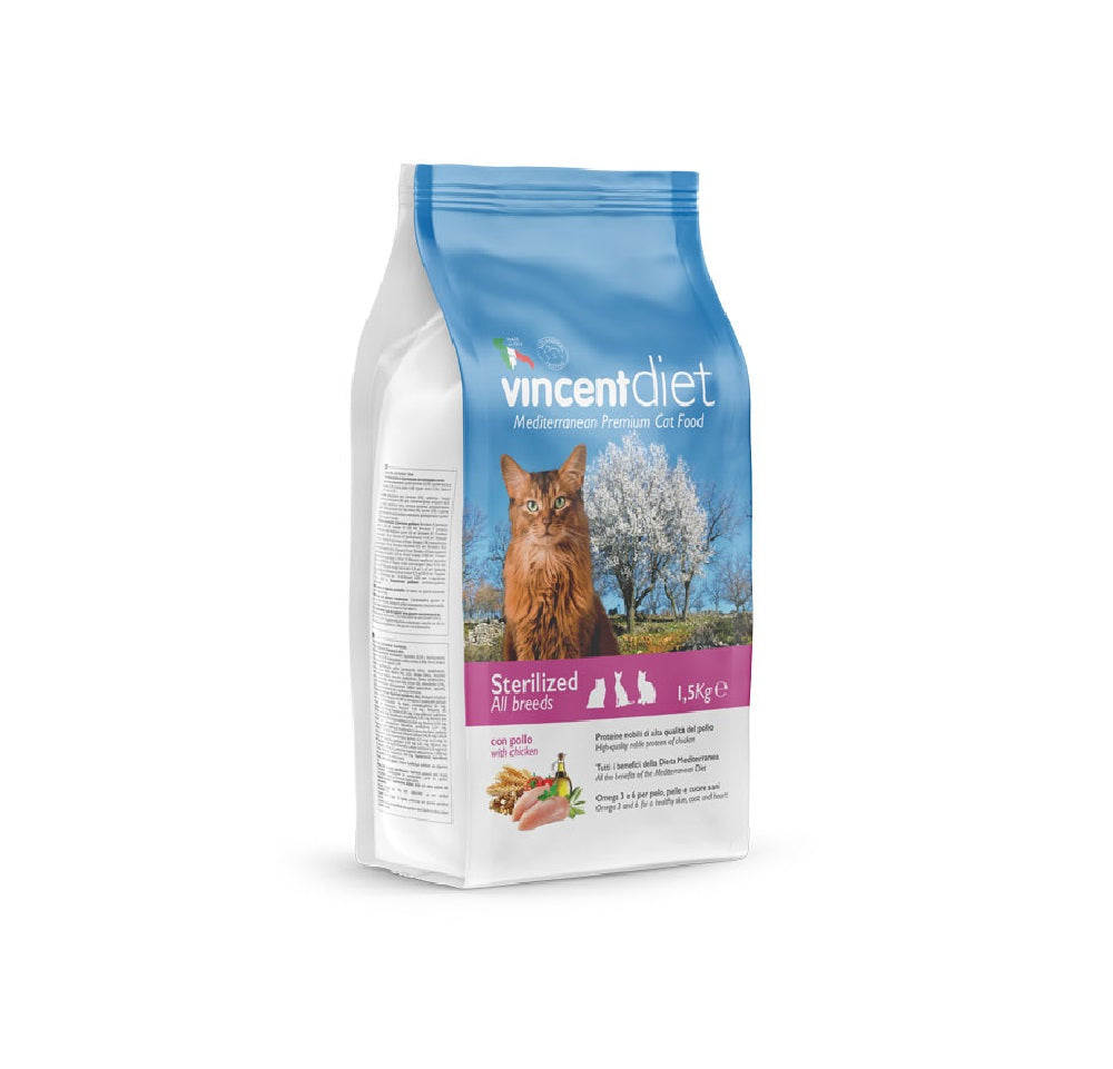 Vincent Diet Cat Adult Sterilized With Chicken 1.5 Kg