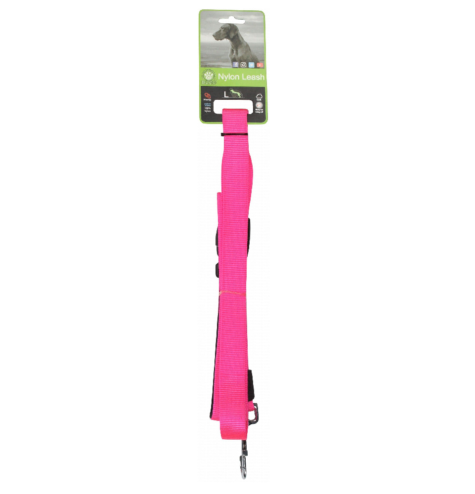 DOCO Large Pink Nylon Dog Leash 180 in 2.5cm