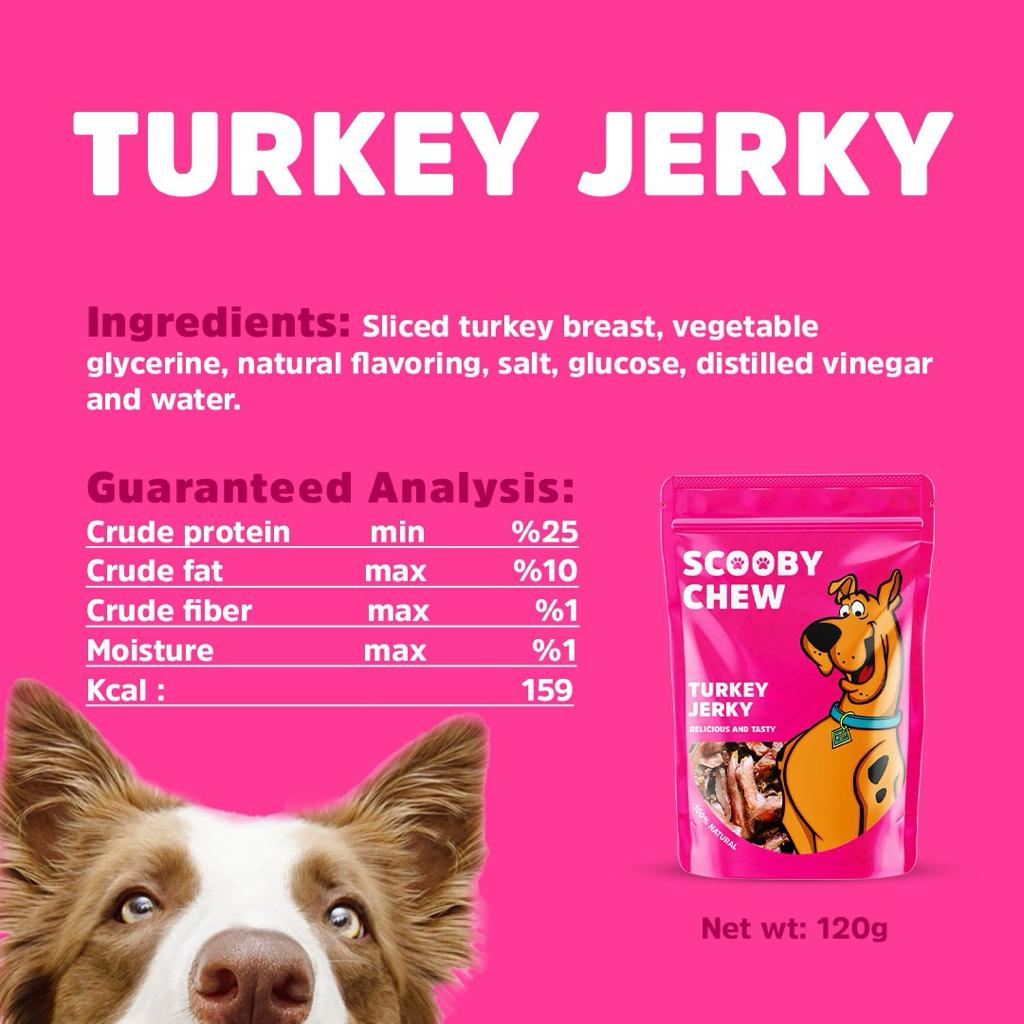 Scooby Chew Turkey Jerky  Dog Treats 120 gr