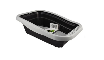 MPS Cat Litter Tray with Rim Black And Gray