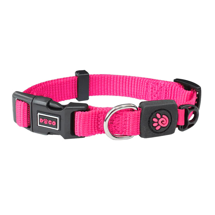 Doco XS pink Nylon Dog Collar 15 to 25 in 1cm