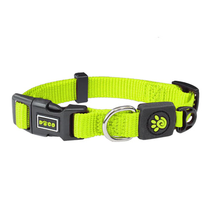 Doco Medium Lime Nylon Dog Collar with O-Ring 35 to 51 in 2 cm