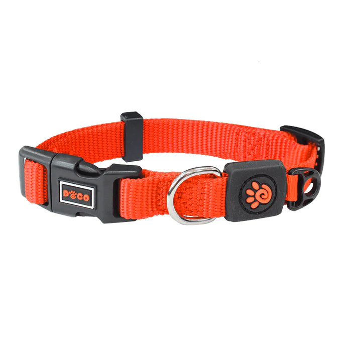 Doco Small orange Nylon Dog Collar 25 to 40 in 1.5cm