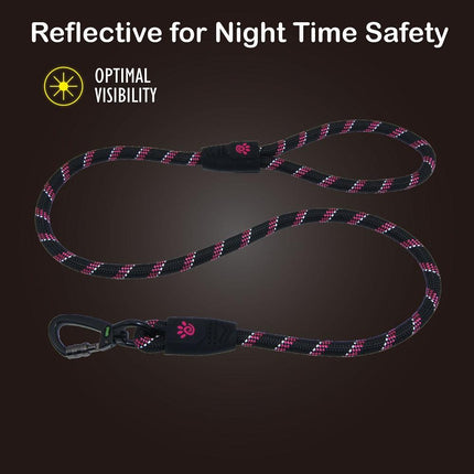 DOCO Dog DOCO Black and Red Reflective Rope Dog Leash 150 in 1.3cm