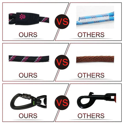 DOCO Dog DOCO Black and Red Reflective Rope Dog Leash 150 in 1.3cm