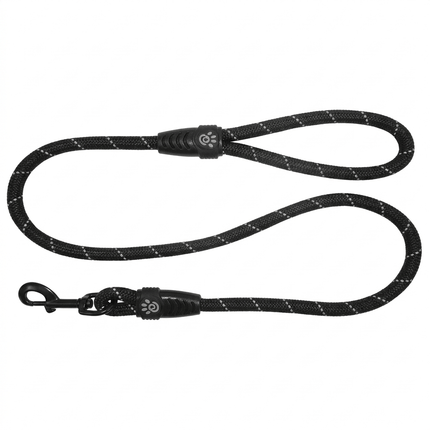 DOCO Dog Doco Black Reflective Rope Dog Leash 180 cm 13mm with 30cm Collar