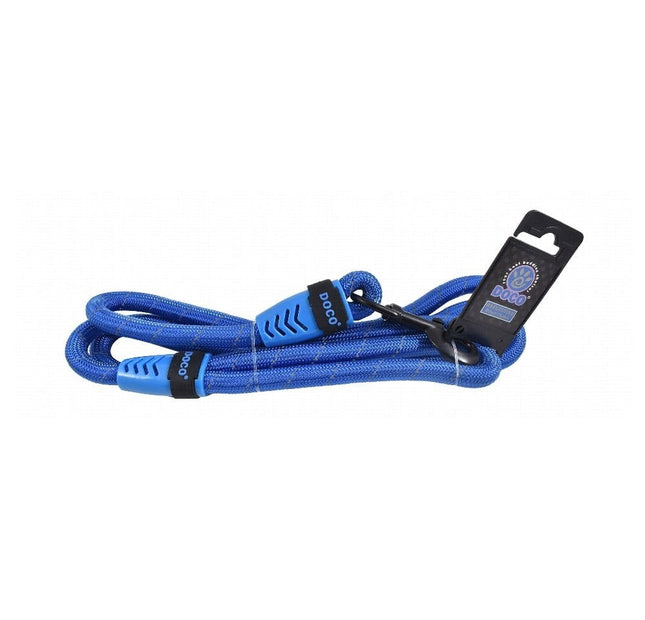 DOCO Dog Doco Blue Reflective Rope Dog Leash 180 IN 1.3 cm