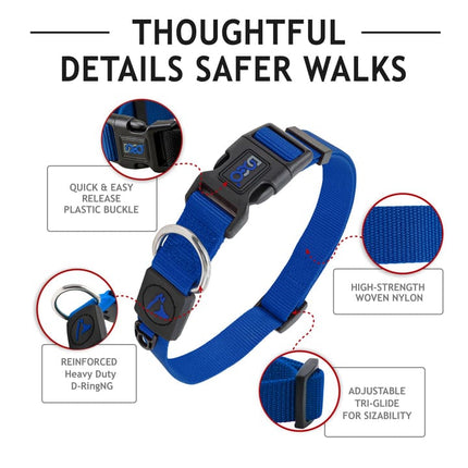 DOCO dog DOCO® Classic Adjustable Nylon Dog Collar Durable Heavy-Duty Soft Pet Collar Size M 2.0× 35 – 51 cm Lime