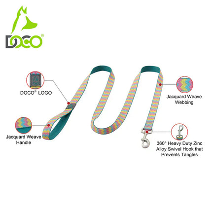 DOCO Dog DOCO® Jacquard Weave Leash Size M To L 2.5 x 180