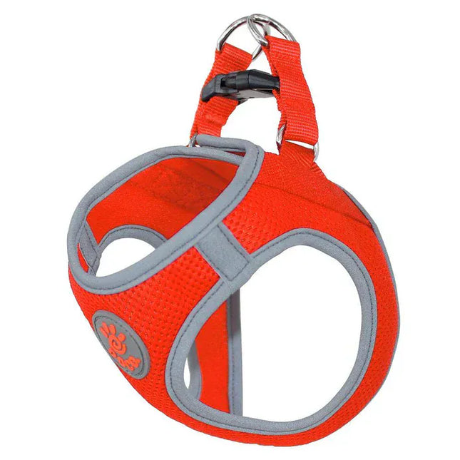 DOCO Dog DOCO L Orange and Gray Reflective Net Mesh Harness 47-50cm