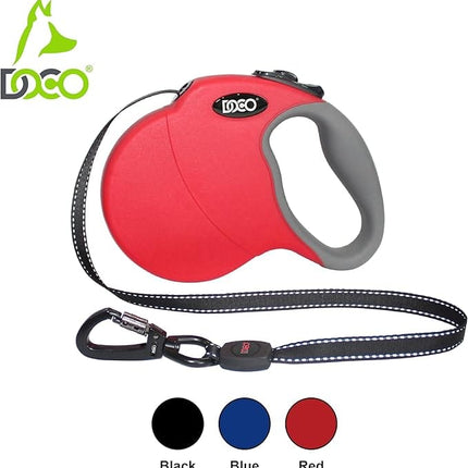 Doco Dog DOCO Large Black 5m Reflective and Retractable Leash for Dogs Up to 50 kg