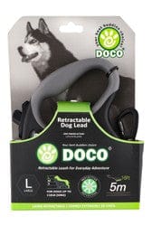 Doco Dog DOCO Large Black 5m Reflective and Retractable Leash for Dogs Up to 50 kg