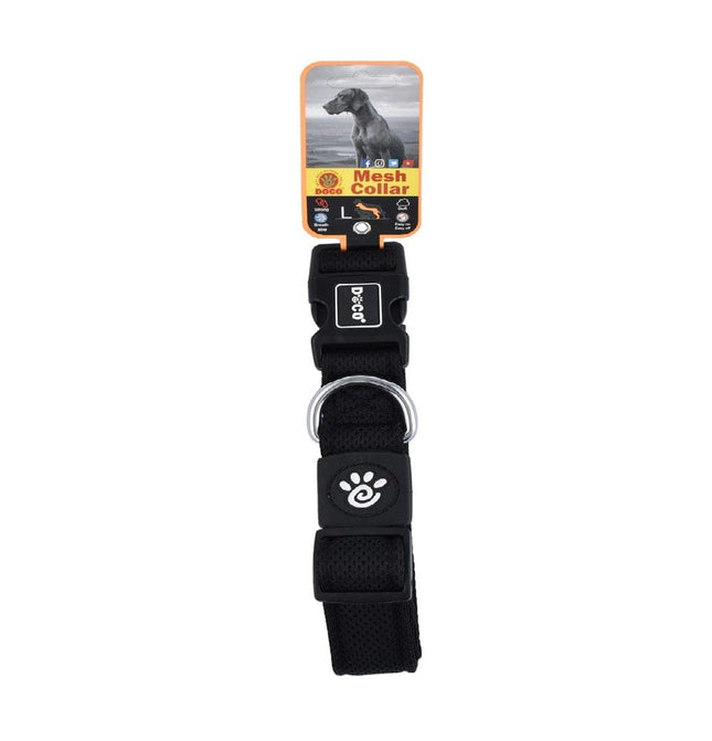 DOCO Dog DOCO Large Black Mesh Dog Collar  46 to 66 in 3.2cm