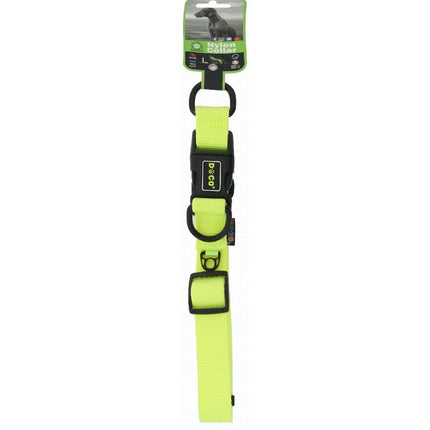 DOCO Dog Doco Large green Double D-Ring Nylon Dog Collar 45 to 68 in 2.5cm