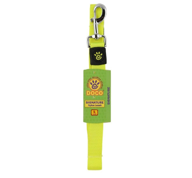 Doco Dog Doco Large Neon Green Nylon Dog Leash 180 to 2.5cm