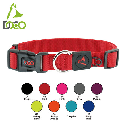 DOCO Dog Doco large Purple Nylon Dog Collar 25 to 40 in 1.5 cm