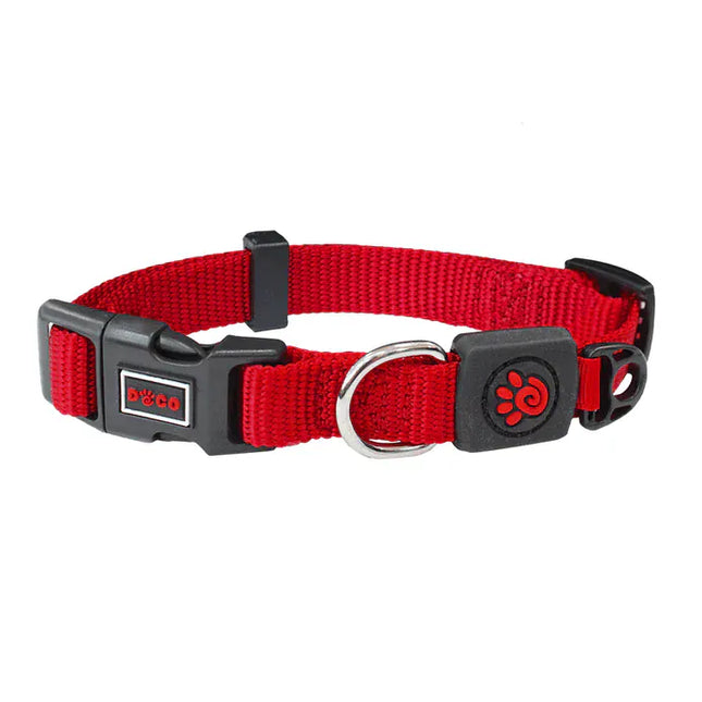 DOCO Dog Doco Large Red Nylon Dog Collar 46 to 66 in 2.5cm