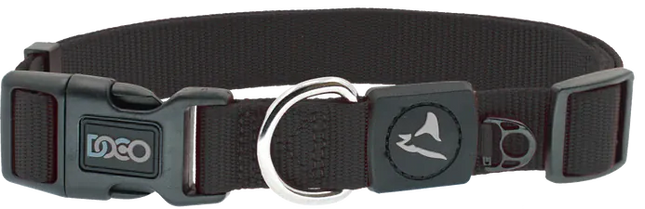 DOCO Dog Doco Medium Black Nylon Dog Collar with O-Ring 35 to 51 in 2 cm