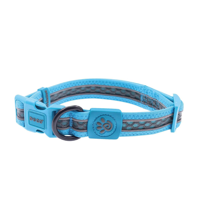 DOCO Dog DOCO Medium Blue and gray Reflective Mesh Dog Collar 35 to 51 in 2.5cm