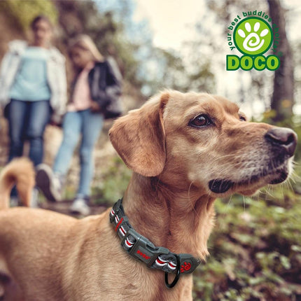 DOCO Dog DOCO Medium Blue and Green Reflective Mesh Dog Collar 35 to 51 in 2.5cm