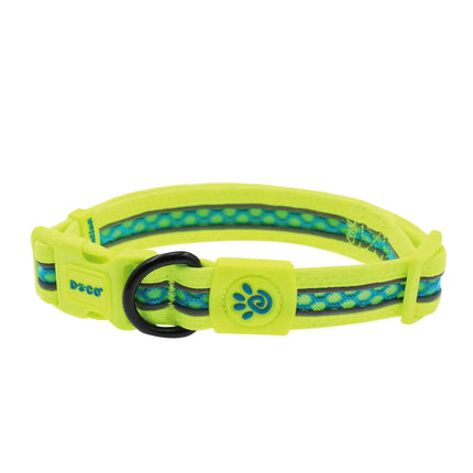 DOCO Dog DOCO Medium Green and Blue Reflective Mesh Dog Collar 35 to 51 in 2.5cm