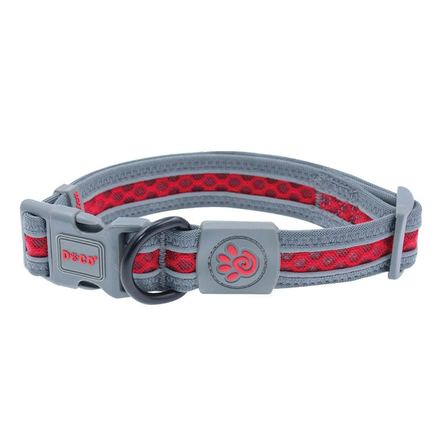 DOCO Dog DOCO Medium red Reflective Mesh Dog Collar 35 to 51 in 2.5cm