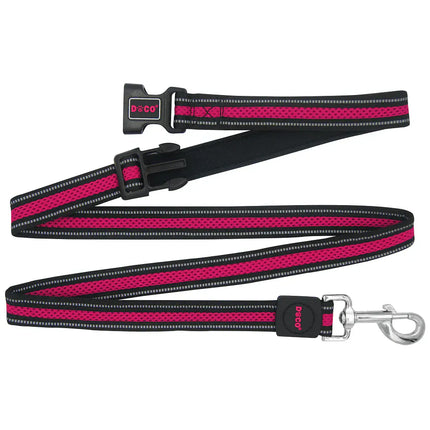 DOCO Dog DOCO Medium to Large Black and Pink Mesh Leash 180 in 2.5cm