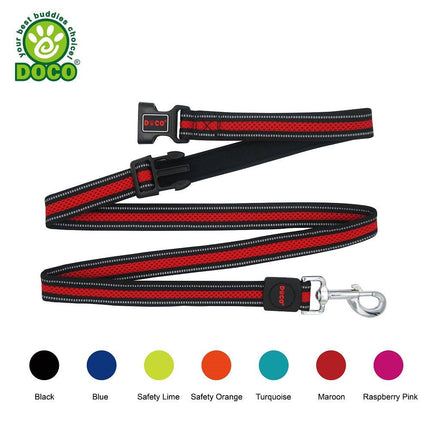 DOCO Dog DOCO Medium to Large Black and Pink Mesh Leash 180 in 2.5cm