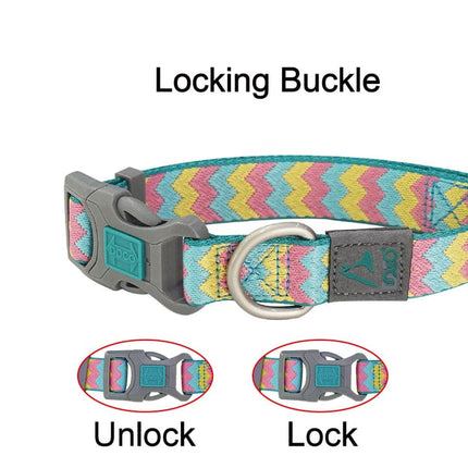 DOCO dog DOCO® Patterned Jacquard Dog Collar Heavy-Duty Designer Security Collar Size M 2.5× 34 – 51 cm