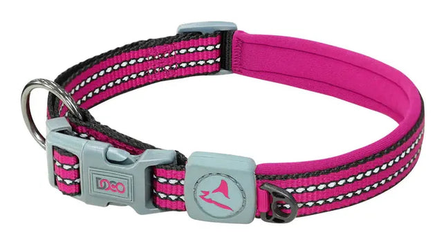 DOCO Dog DOCO® Reflective D-Ring Security Dog Collar High Visibility Safety Catch Nylon Collar Size L 2.5 × 53–64 cm